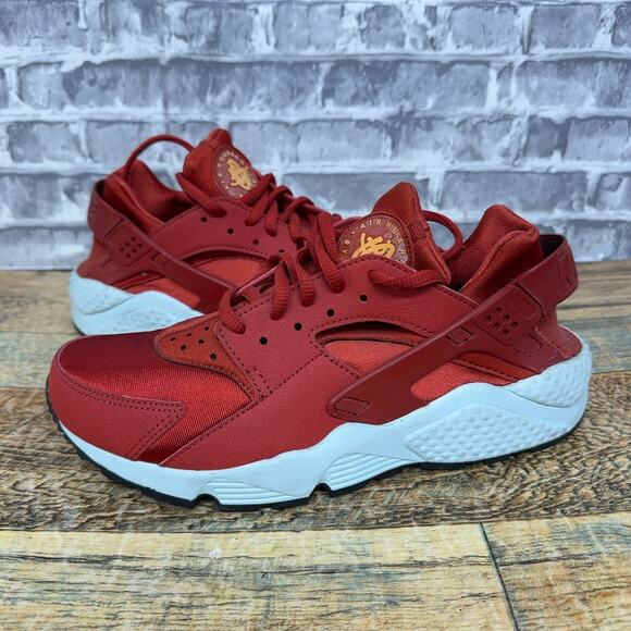 Nike Womens Air Huarache Cinnabar 634835-600 Red White Sneaker Shoes Size 8.5 - Picture 1 of 13